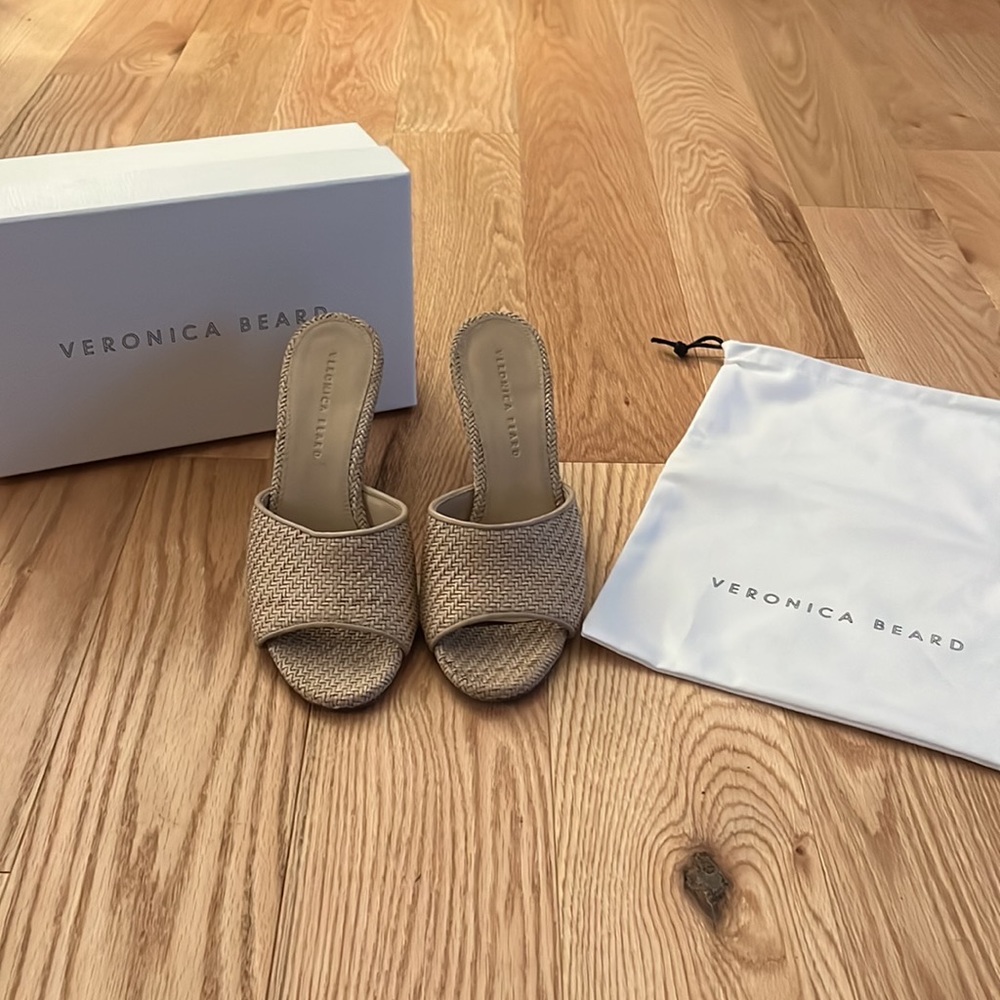 Veronica Beard Dali Woven Platform Wedge in Natural
